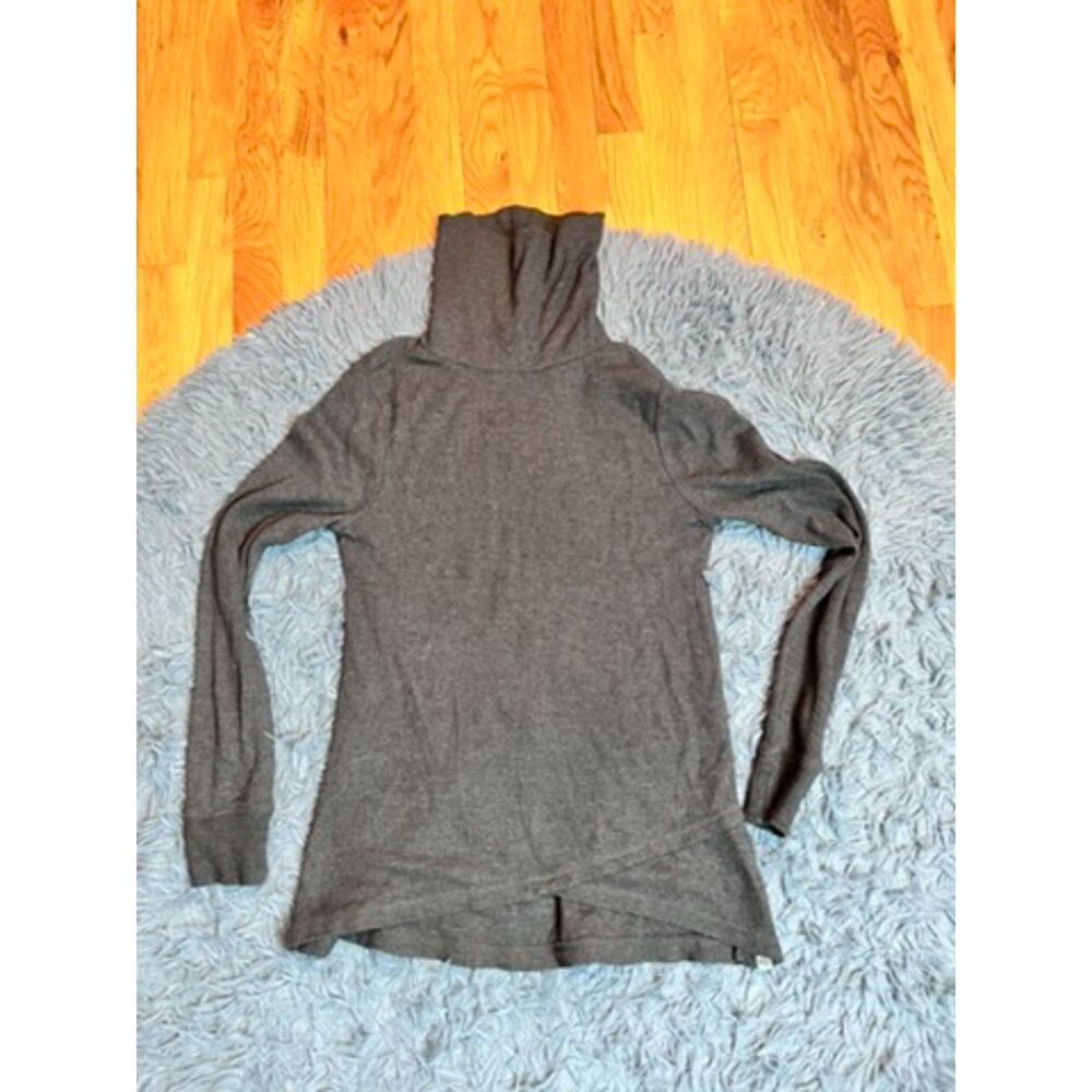 Eddie Bauer Gray Waffle Thermal Turtleneck Top Size S